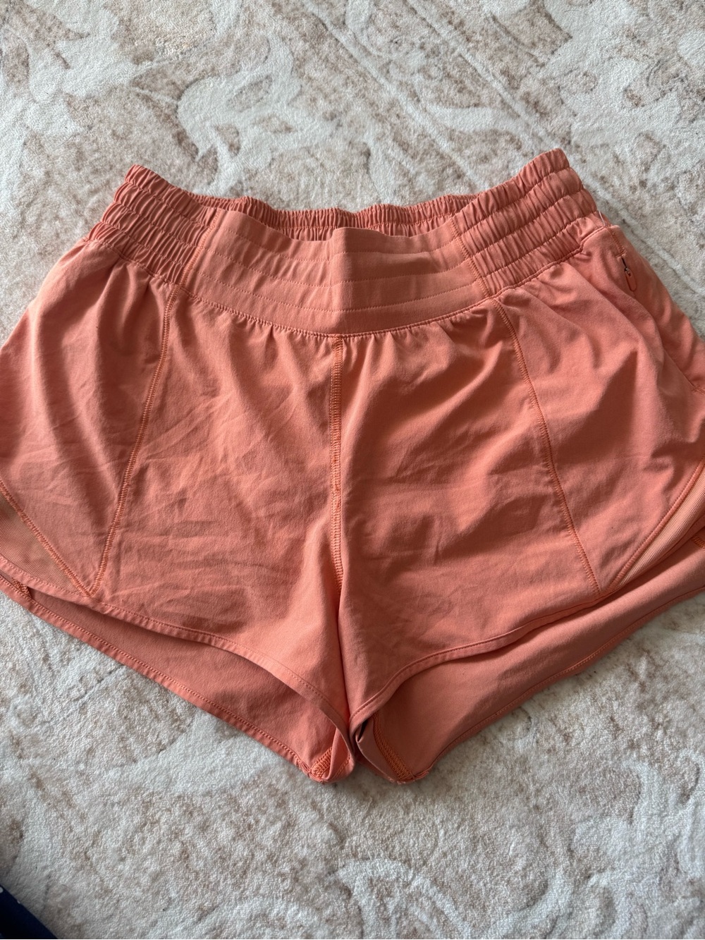 lululemon athletica Coral Pink Elastic-Waist Athletic Shorts